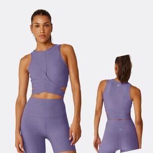 Beyond Yoga Featherweight Embrace Cropped Tank Top Blue Size M NWT $74